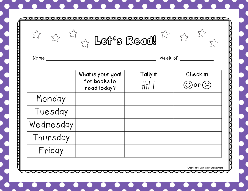 This free reading log helps set and track reading goals.