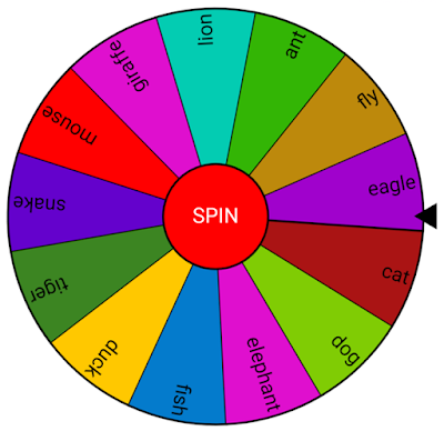 I like putting animals names on this random spinner.  After students spin, they need to list as many related action verbs as they can in one minute.