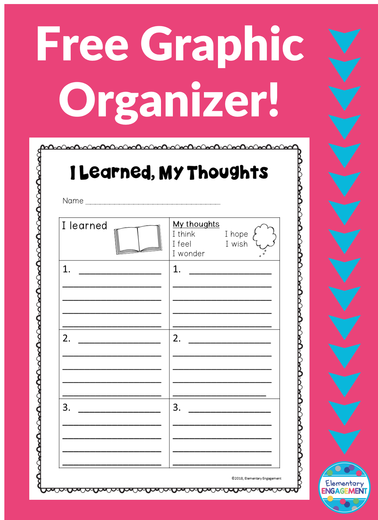 This graphic organizer is a great way for students to share what they learned as well as what they think about their reading.  Bonus: It's free!