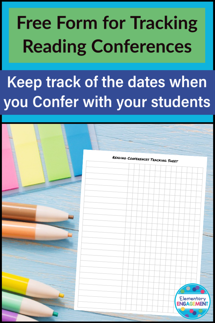 This free form will help you keep track of whose turn it is for an independent reading conference.  Just type (or write) in your students names and list the dates of the reading conferences.