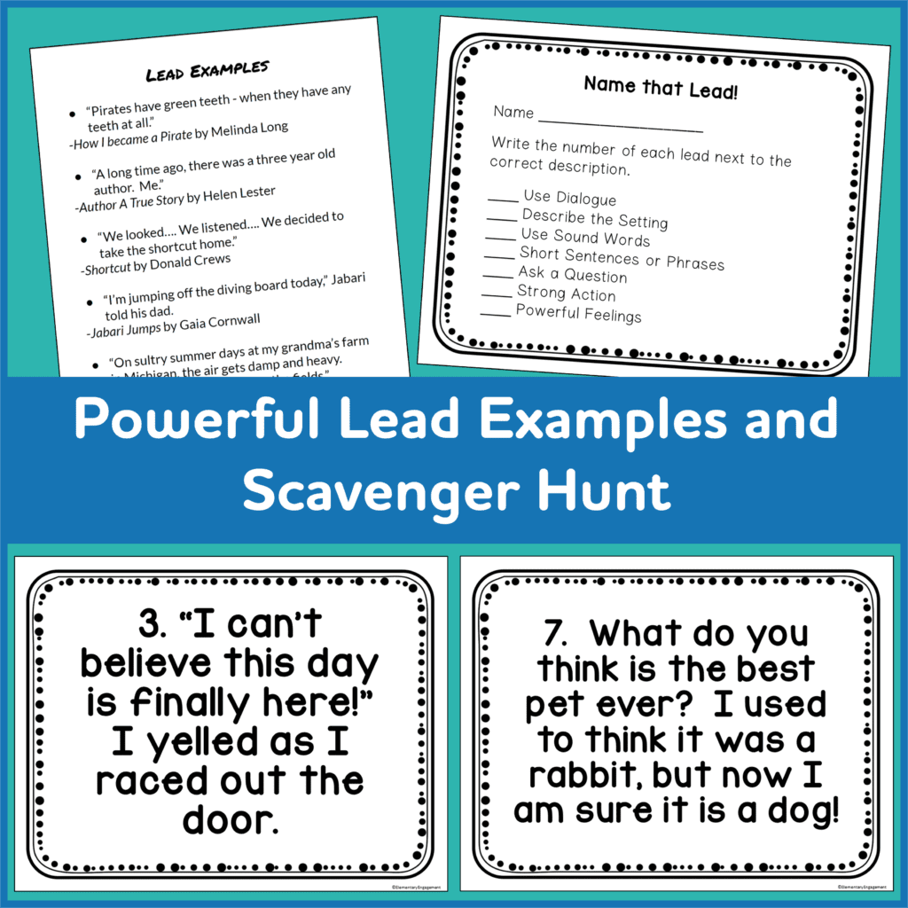 Free resources and activity for composing strong narrative leads