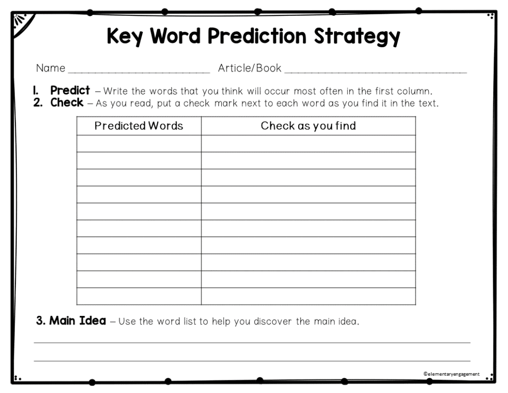 Word predictions can help determine the main idea