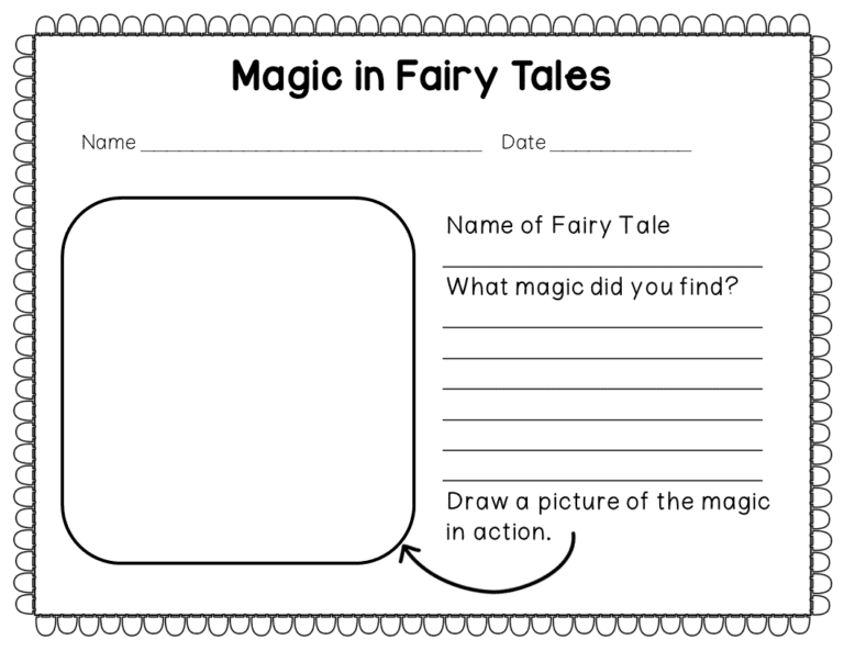 Students describe and draw the magical elements from a fairy tale.
