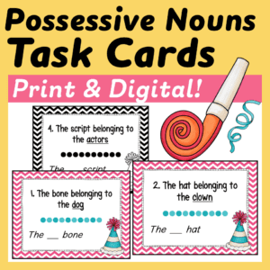 Singular and Plural Possessive Nouns Task Cards