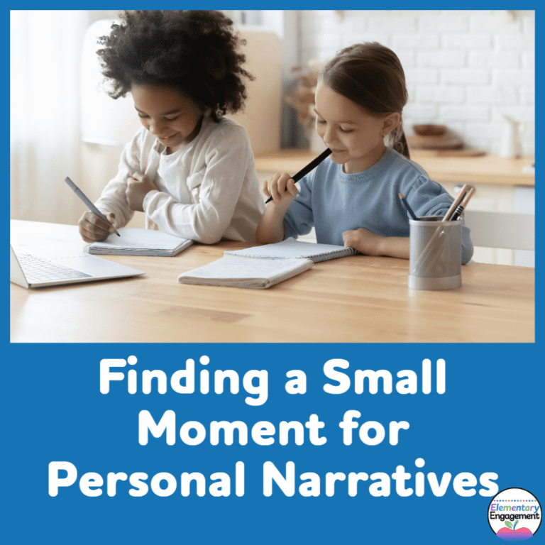Students can use persona narrative mentor texts, anchor chards, examples, and conferences to get a narrow topic.
