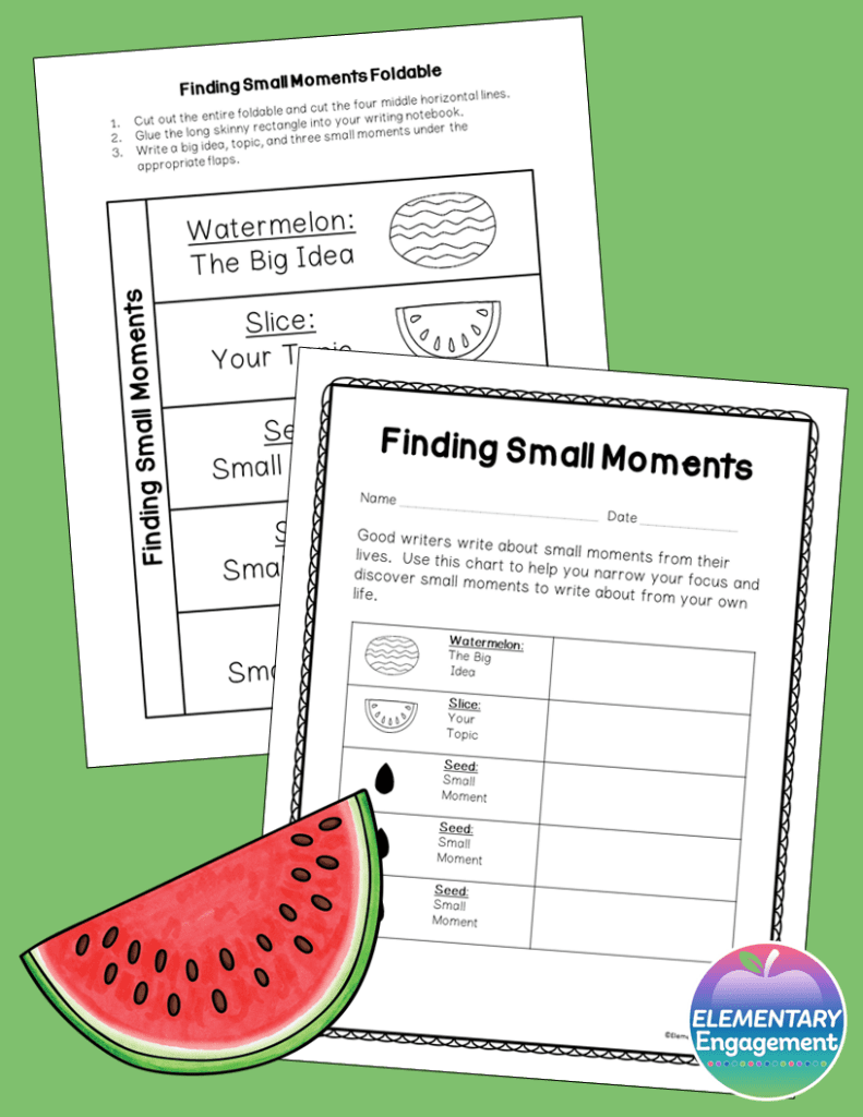 These free organizers will help your students find a narrow topic for their small moment writing.