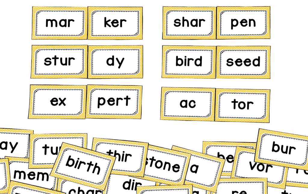 This r-controlled vowel syllable center with help students practice building two-syllable words. Each words has at least one r-controlled vowel syllable.