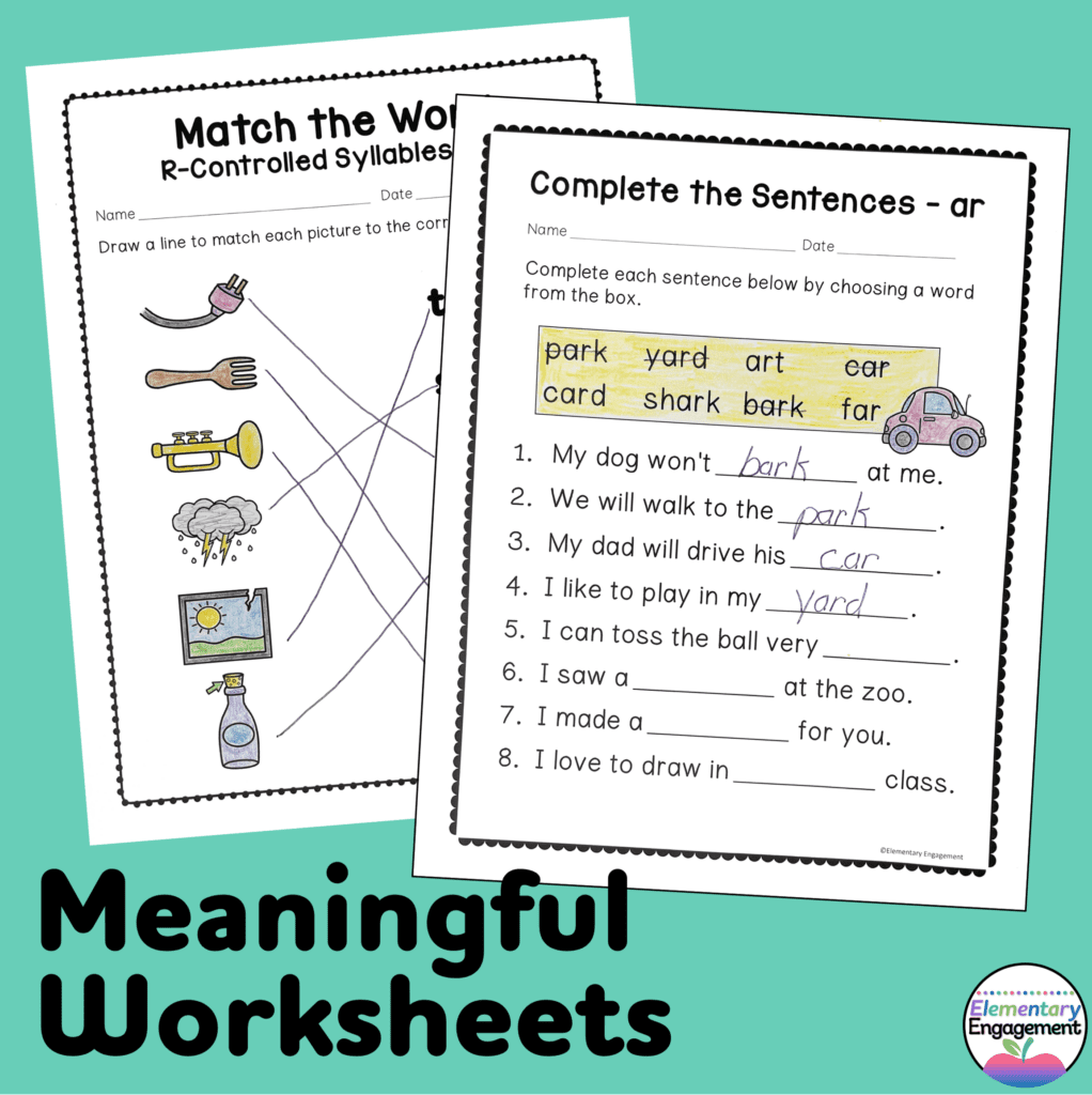 R-controlled vowel worksheets can help you assess students' understanding.